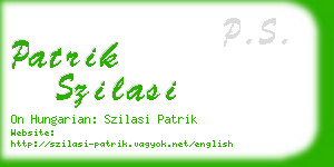 patrik szilasi business card